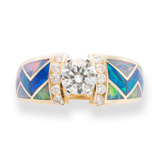River of Love® Opal Dulce Ring with Round Brilliant Diamond