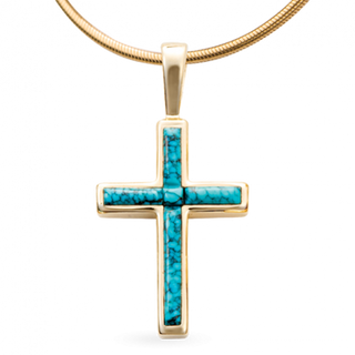 Medium Spiderweb Cobblestone  Cross Pendant
