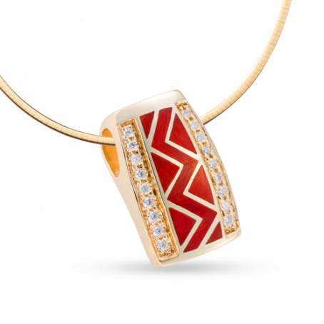 River of Love® Small Coral Pendant with Pavè