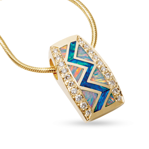 River of Love® Small Opal Pendant with Pavè