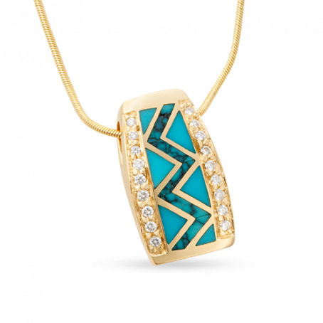 River of Love® Small Turquoise Pendant with Pavè