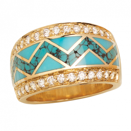 River of Love® Turquoise Ring with Pavé Edge