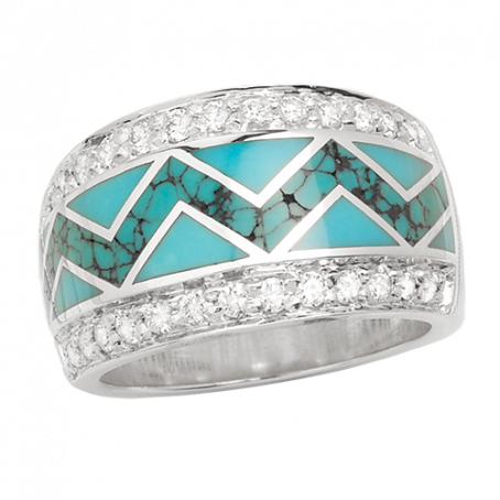 River of Love® Turquoise Ring with Pavé Edge