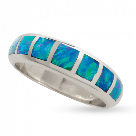 Opal Plaza Domed Band