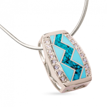 Turquoise Medium River of Love® Pendant WG