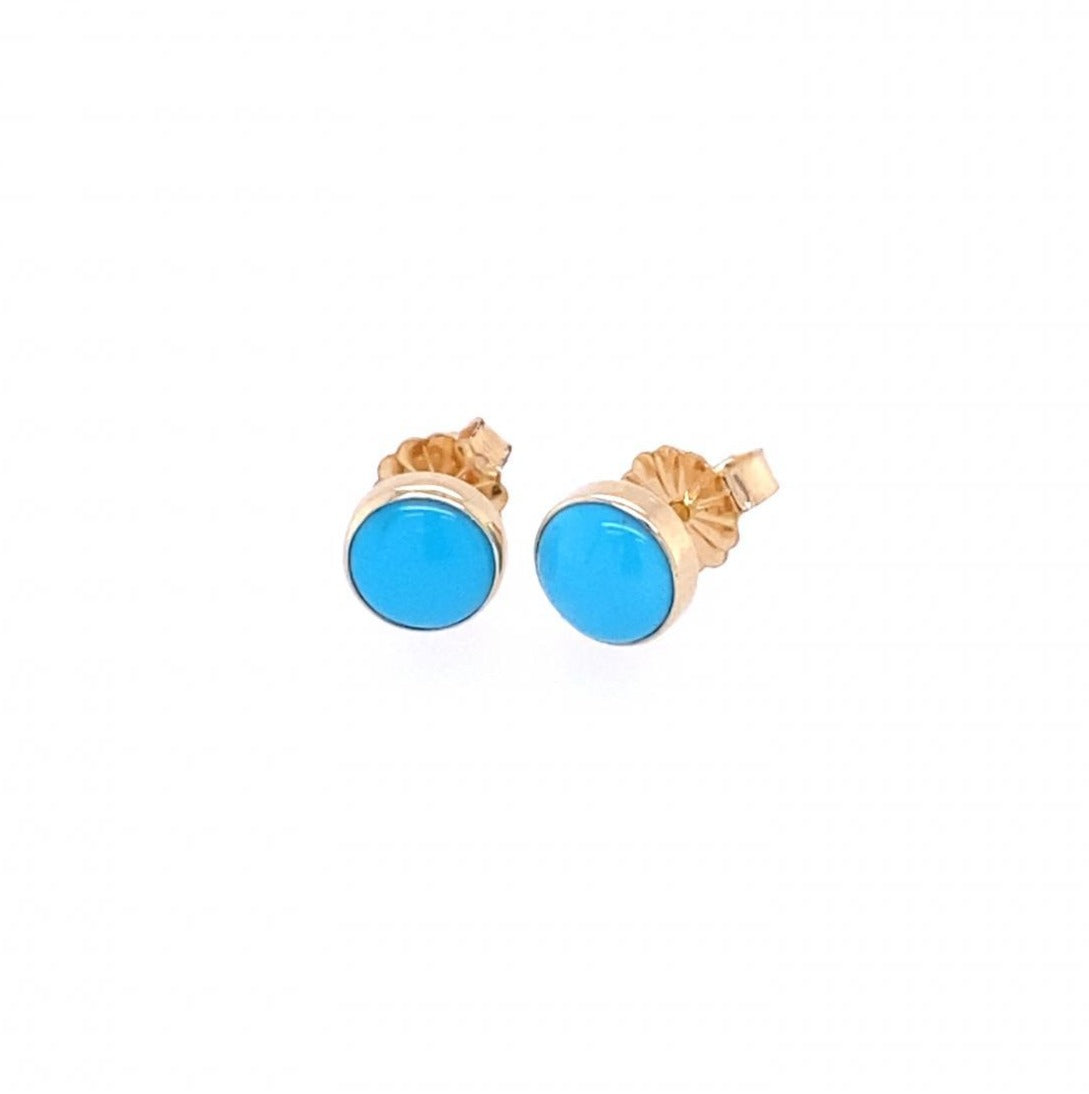 Pollucks Turquoise Stud Earring | Gold Stud Earring | Pollucks Jewelry
