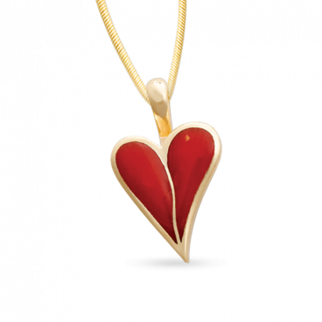 Coral discount heart pendant