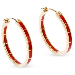 Coral Inside Out Hoop Earrings