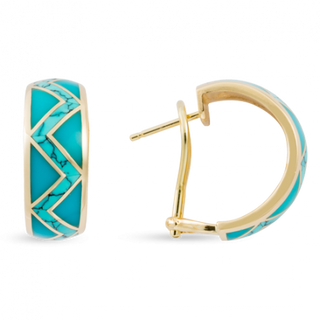 River of Love® Turquoise Half Hoop Earrings