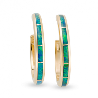 Extra Large Opal Hoop Earrings
