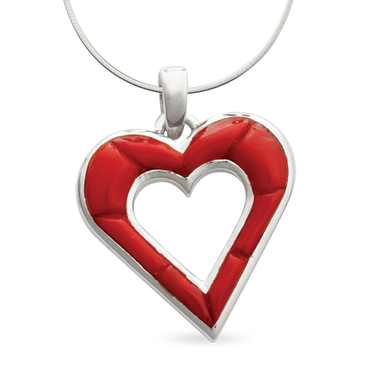 Coral Cobblestone Heart Pendant