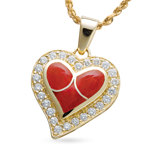 Coral 2025 heart pendant