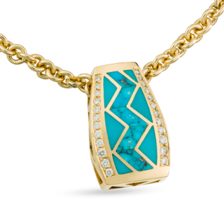 River of Love® Large Turquoise Pendant with Pavé