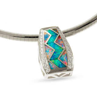 River of Love® Large Opal Pendant With Pavè