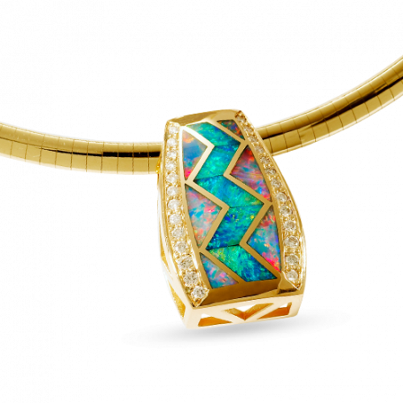 Large Opal River of Love Pendant With Pavè