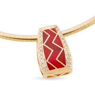 River of Love® Large Coral Pendant with Pavè