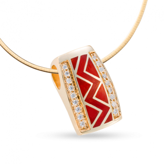 River of Love® Small Coral Pendant with Pavè