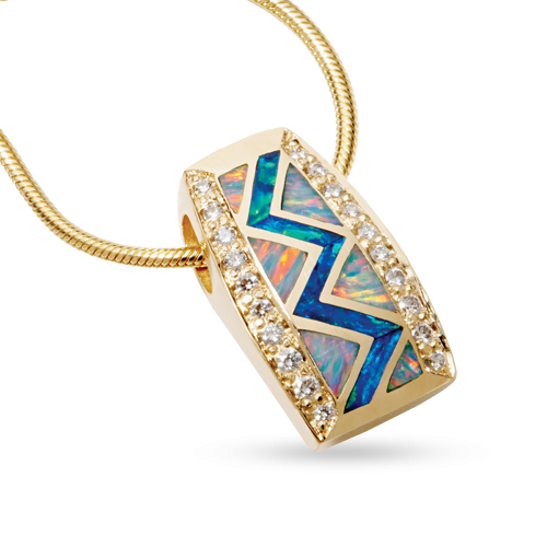 Small Opal River of Love Pendant with Pavè