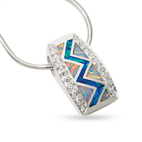 Small Opal River of Love Pendant with Pavè