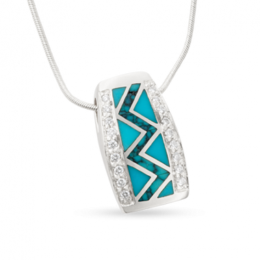 River of Love® Small Turquoise Pendant with Pavè