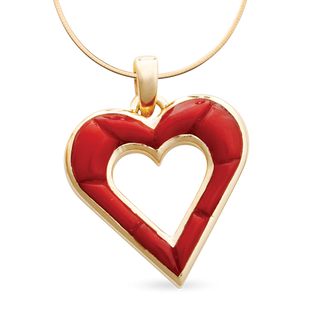 Coral Cobblestone Heart Pendant