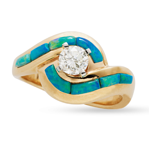Australian Opal Lover's Knot Ring