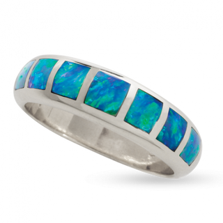 Opal Plaza Domed Band