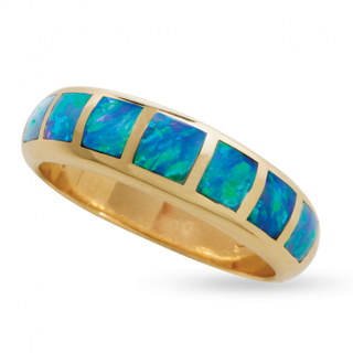 Opal Plaza Domed Band