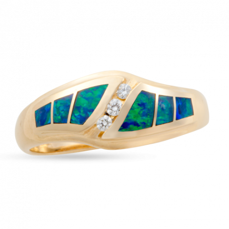 Curved Opal Cirrus Ring