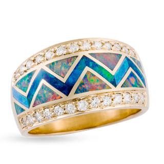 River of Love® Opal Ring with Pavè Edge