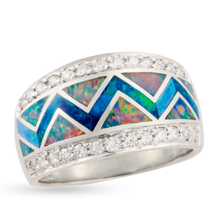 River of Love® Opal Ring with Pavè Edge