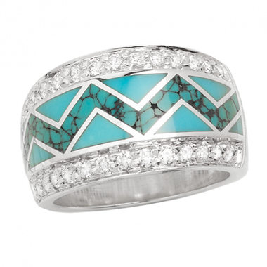 River of Love® Turquoise Ring with Pavé Edge