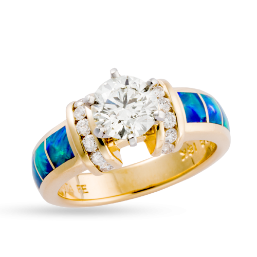 Australian Opal Angel Ring