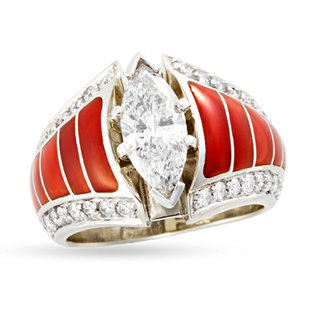 Mediterranean Coral Cathedral Ring