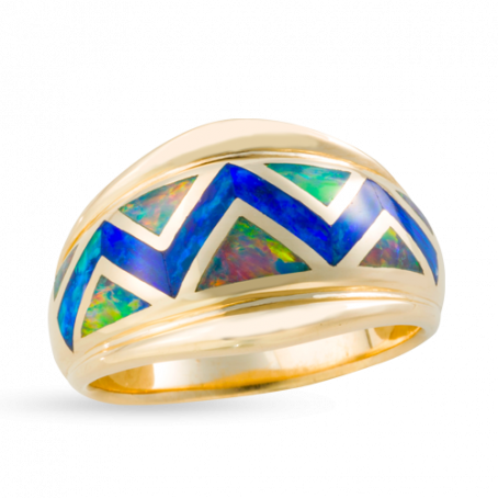 Opal River of Love Ring with Flared Edge