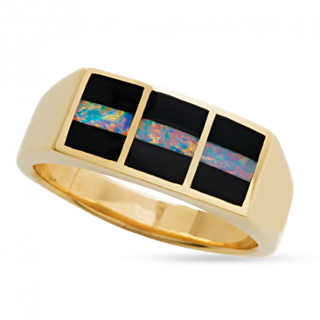 Tungsten Carbide Beveled Ring wth Opal Inlay - 8mm, Flat Shape, Comfor