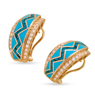 River of Love® Turquoise Earrings with Pavé