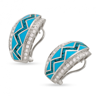 River of Love® Turquoise Earrings with Pavé